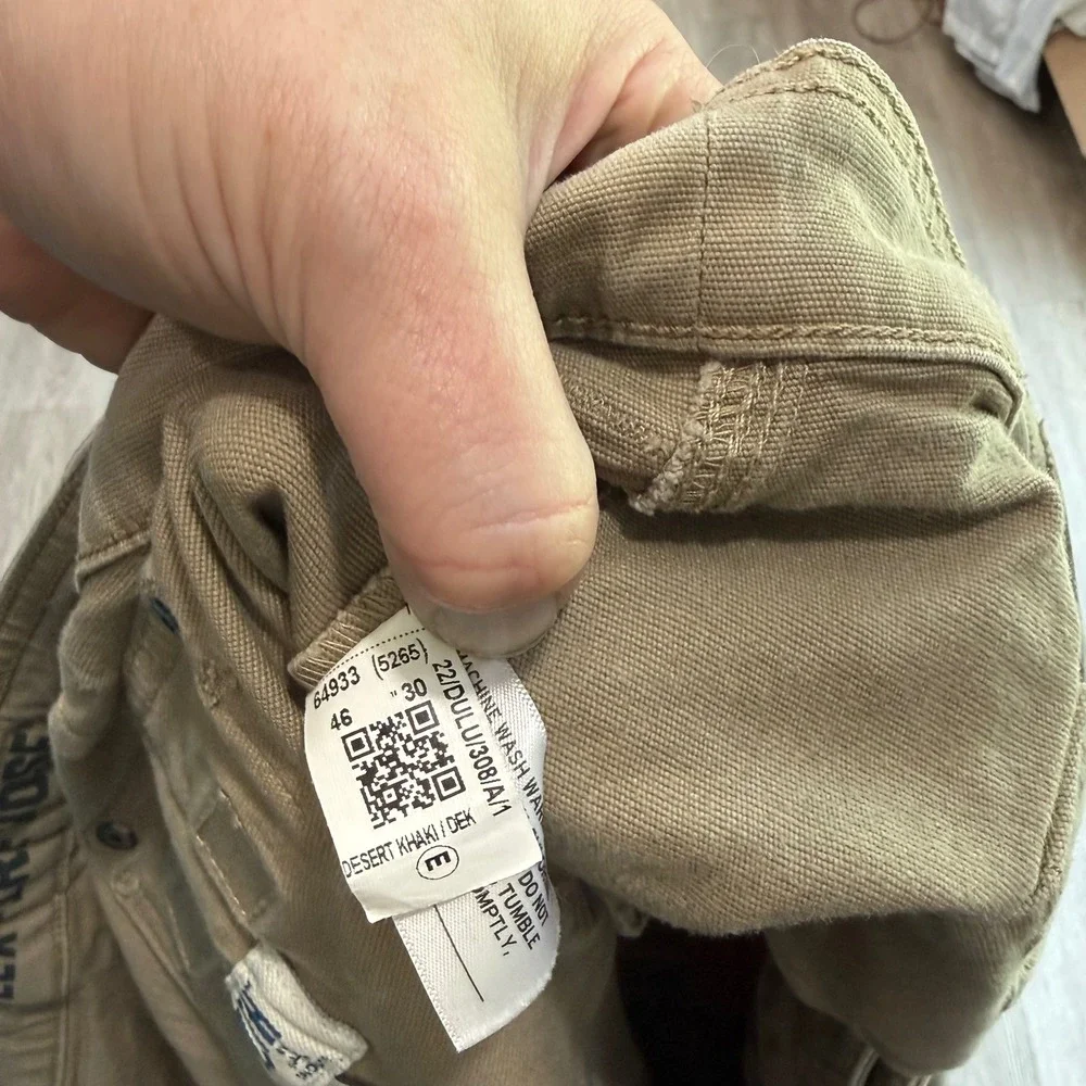 Duluth Trading Co Flex Fire Hose Cargo Pants Mens 46x30 Relaxed Fit Desert Khaki